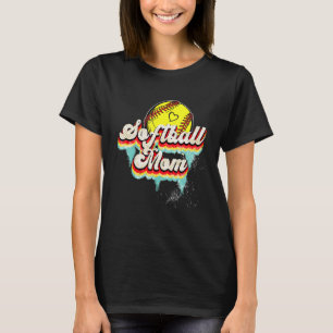 Vintage Retro Softball Mum Softball Vibes  Sport W T-Shirt