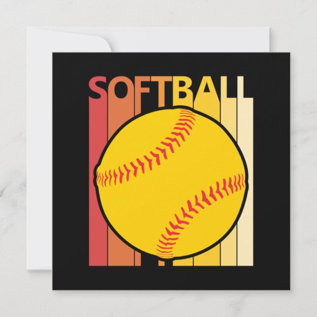 Vintage Retro Softball Thank You Card (Front)