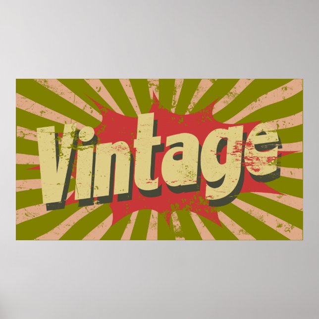 Vintage retro spiral distressed poster sign (Front)