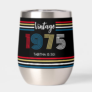 Vintage Retro Stripe 1975 Primary Colours