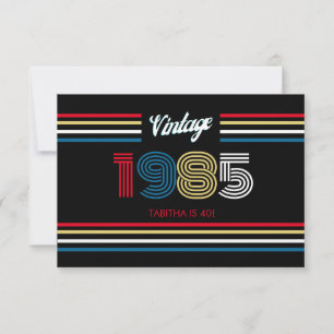 Vintage Retro Stripe Primary Colours Thank You Card