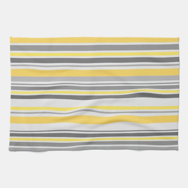 Vintage Retro Stripes Pattern Kitchen Towel #2 (Horizontal)