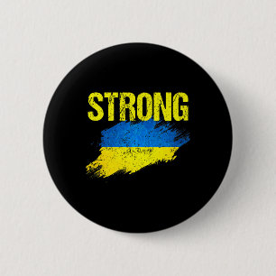 Vintage Retro Strong Ukraine Ukrainian Flag Men Wo 6 Cm Round Badge
