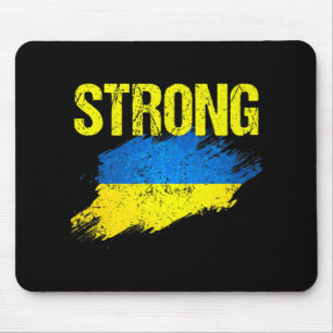 Vintage Retro Strong Ukraine Ukrainian Flag Men Wo Mouse Pad