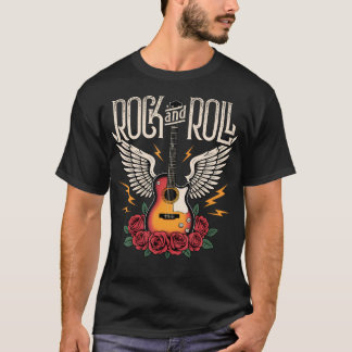 Vintage Retro Style 70S 80S Guitar With Wings T-Shirt