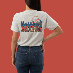 Vintage Retro Style Baseball Mum, Player's Picture T-Shirt