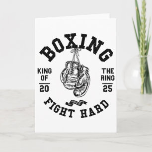 Vintage Retro Style Boxer Gloves King Of The Ring Card
