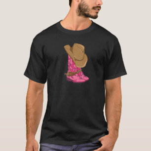 Vintage Retro Style Cactus Desert Hat And Boot Cow T-Shirt