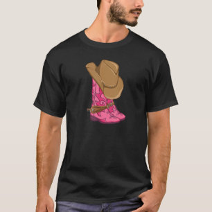 Vintage Retro Style Cactus Desert Hat And Boot Cow T-Shirt