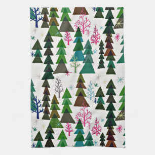Vintage Retro Style Christmas Kitchen Towel Trees