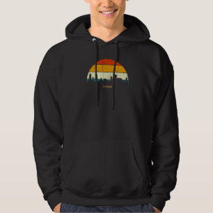 Vintage Retro Style City Illinois skyline cityscap Hoodie