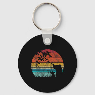 Vintage Retro Style Duck Hunting Key Ring