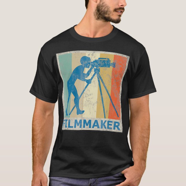 Vintage Retro Style Filmmaker Camera Photography   T-Shirt (Front)