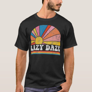 Vintage Retro Style Graphic Sunset Summer lazy daz T-Shirt