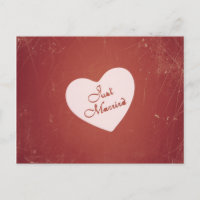 Vintage Retro Style Just Married On Antique Red