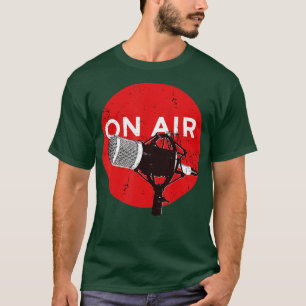 Vintage Retro Style Microphone On Air Radio Podcas T-Shirt