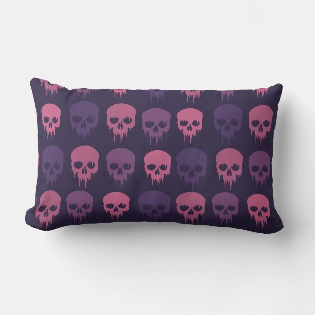 Vintage Retro Style Skull Lumbar Cushion (Front)
