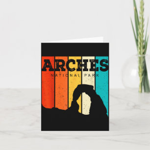 Vintage retro style skyline arches utah arches card