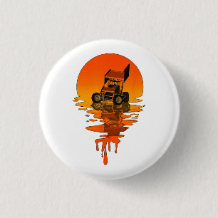 Vintage Retro Style Sprint Car Racing 3 Cm Round Badge