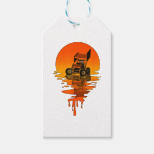 Vintage Retro Style Sprint Car Racing Gift Tags