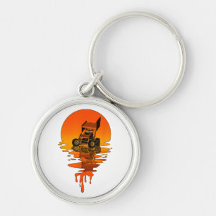 Vintage Retro Style Sprint Car Racing Key Ring
