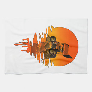 Vintage Retro Style Sprint Car Racing Tea Towel