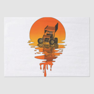 Vintage Retro Style Sprint Car Racing Tissue Paper