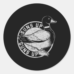 Vintage Retro Style Suns Up Funny Duck Hunting  Classic Round Sticker