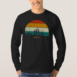 Vintage Retro Style Sunset Germany skyline citysca T-Shirt
