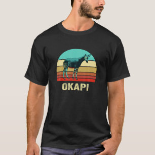 Vintage Retro Style Sunset Okapi T Shirt