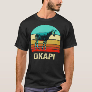 Vintage Retro Style Sunset Okapi  T-Shirt