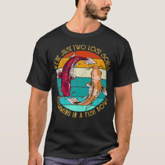 Vintage Retro Style Sunset Two lost souls koi T-Shirt