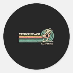 Vintage Retro Summer Vacation California Venice Be Classic Round Sticker