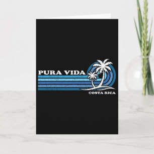 Vintage Retro Summer Vacation Costa Rica Pura Vida Card