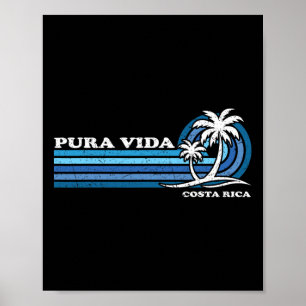 Vintage Retro Summer Vacation Costa Rica Pura Vida Poster