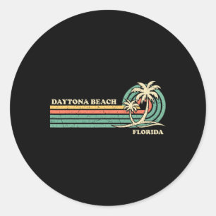Vintage Retro Summer Vacation Florida Daytona Beac Classic Round Sticker
