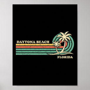 Vintage Retro Summer Vacation Florida Daytona Beac Poster