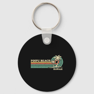 Vintage Retro Summer Vacation Hawaii Poipu Beach Key Ring
