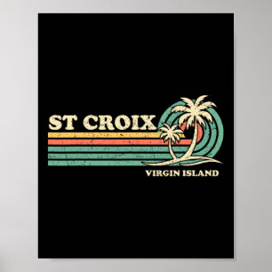 Vintage Retro Summer Vacation Virgin Island St. Cr Poster