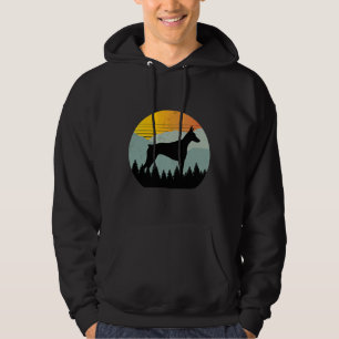 Vintage Retro Sun Doberman Pinscher Dog Hoodie