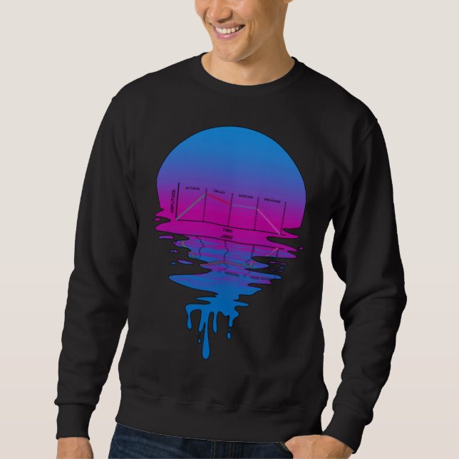 Vintage Retro Sunset ADSR Synth Sweatshirt (Front)