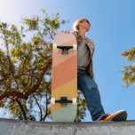 Vintage Retro Sunset Aesthetic Pastel Stripes   Skateboard<br><div class="desc">Bring mellow vibes to your ride with this retro-inspired skateboard deck featuring bold diagonal stripes in peach,  coral,  mustard,  and sage green. Perfect for skaters who love vintage colour palettes,  warm tones,  and minimalist design. Ideal for teens,  college students,  and nostalgic souls who skate with style.</div>
