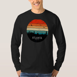 Vintage Retro Sunset Atlanta City Skyline Atlanta  T-Shirt
