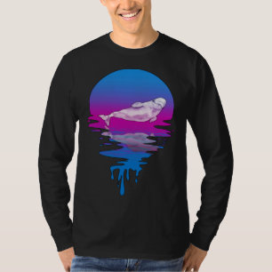 Vintage Retro Sunset Beluga Whale T-Shirt