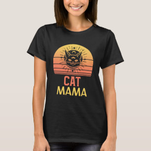 Vintage Retro Sunset  Ca Cat Mum Eighties Cat  6 T-Shirt