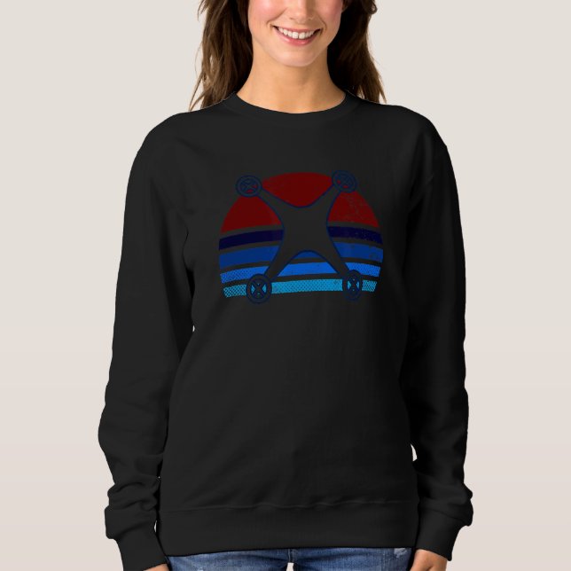 Vintage Retro Sunset Drone Pilot Sweatshirt (Front)