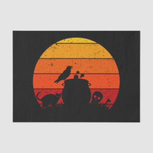 Vintage Retro Sunset Halloween Night I Tissue Paper