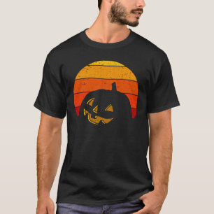 Vintage Retro Sunset Halloween Pumpkin I T-Shirt