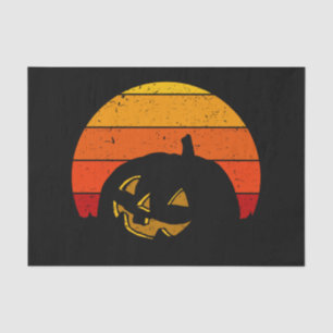 Vintage Retro Sunset Halloween Pumpkin I Tissue Paper