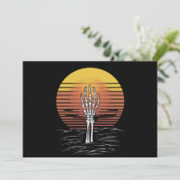 Vintage Retro Sunset Halloween Zombie Hand Scary 